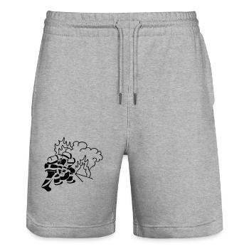 Freiwillige Feuerwehr , Shirt , Notfall, Hilfe(25) - Stanley/Stella Unisex Bio Joggingshorts Trainer  - Grau meliert - Vorne - Nik (191cm) & Marisol (170cm)