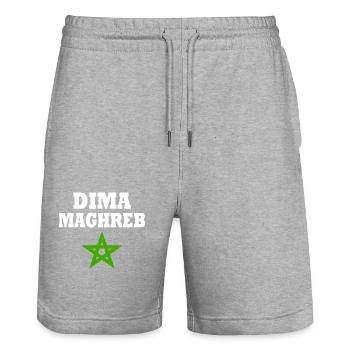 Dima maghreb - Stanley/Stella Trainer Unisex Organic Jogging Shorts - heather grey - Front - Nik (191cm) & Marisol (170cm)