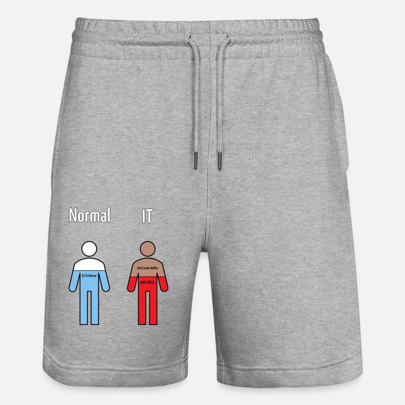 Informatik Humor - Stanley/Stella Unisex Bio Joggingshorts Trainer  - Grau meliert