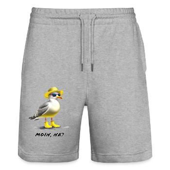 Moin - Seagull - Stanley/Stella Trainer Unisex Organic Jogging Shorts - heather grey - Front - Nik (191cm) & Marisol (170cm)