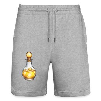 Ästhetisches Zaubertrank Gaming Design Streetwear - Stanley/Stella Unisex Bio Joggingshorts Trainer  - Grau meliert - Vorne - Nik (191cm) & Marisol (170cm)