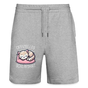 Chat, Chaton, Tomcat, Animaux, Chats - Short de jogging bio TRAINER Stanley/Stella unisexe - gris chiné - Devant - Nik (191cm) & Marisol (170cm)