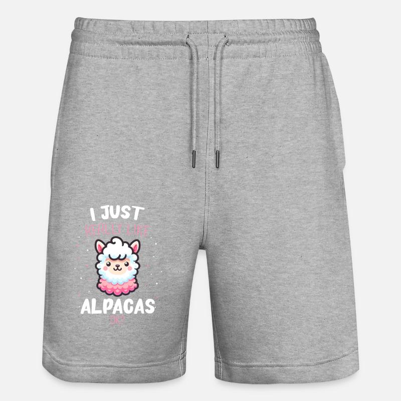 Lama d’alpaga - Short de jogging bio TRAINER Stanley/Stella unisexe - gris chiné
