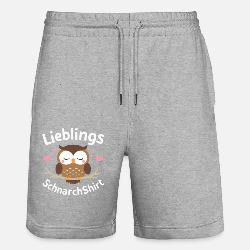 Nachteule Eule Eulen Vogel - Stanley/Stella Unisex Bio Joggingshorts Trainer  - Grau meliert