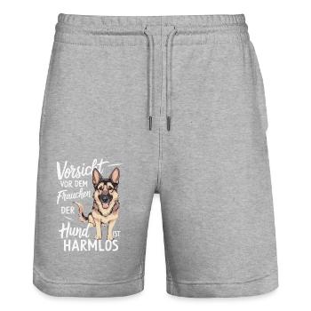 Deutscher Schäferhund Hund Malinois Hunde - Stanley/Stella Unisex Bio Joggingshorts Trainer  - Grau meliert - Vorne - Nik (191cm) & Marisol (170cm)
