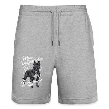 Dogs Cane Corso Italiano Dog - Stanley/Stella Trainer Unisex Organic Jogging Shorts - heather grey - Front - Nik (191cm) & Marisol (170cm)