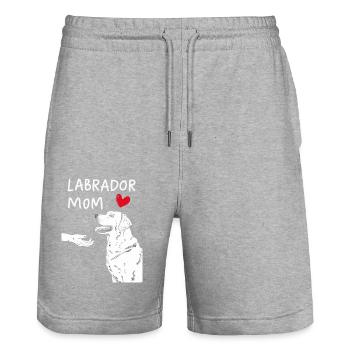Labrador Hund Hunde - Stanley/Stella Unisex Bio Joggingshorts Trainer  - Grau meliert - Vorne - Nik (191cm) & Marisol (170cm)