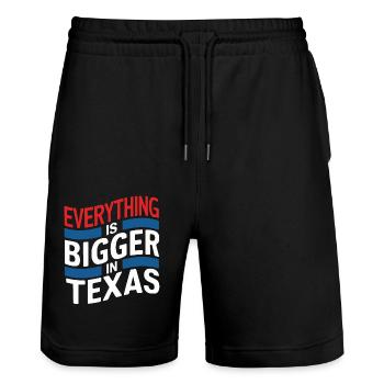 Texas State Texaner Texas - Stanley/Stella Unisex Bio Joggingshorts Trainer  - Schwarz - Vorne - Nik (191cm) & Marisol (170cm)