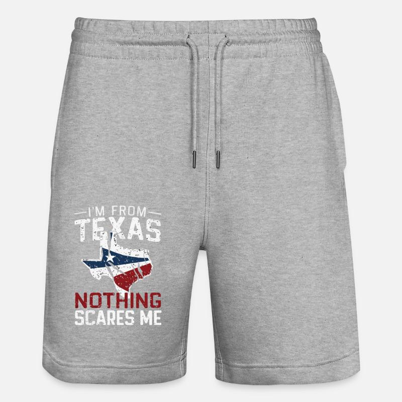Texas State Texans Texas - Stanley/Stella Trainer Unisex Organic Jogging Shorts - heather grey