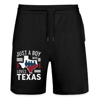 Texas State Texaner Texas - Stanley/Stella Unisex Bio Joggingshorts Trainer  - Schwarz - Vorne - Nik (191cm) & Marisol (170cm)