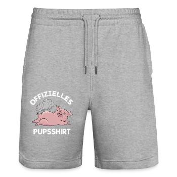porc porc porcelet éleveur éleveur truie - Short de jogging bio TRAINER Stanley/Stella unisexe - gris chiné - Devant - Nik (191cm) & Marisol (170cm)
