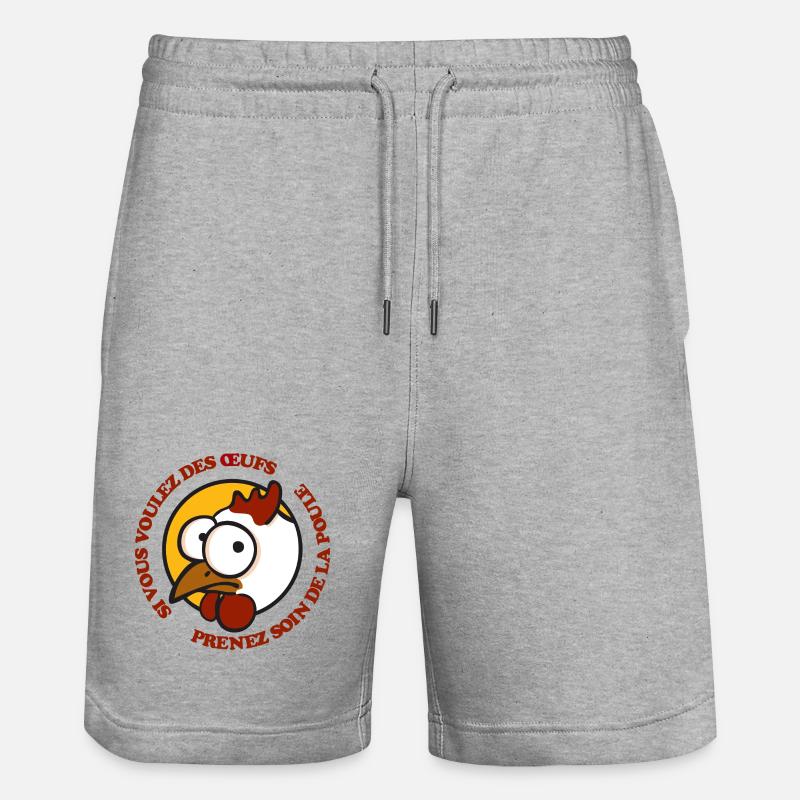 Prenez soin de la poule 1 - Short de jogging bio TRAINER Stanley/Stella unisexe - gris chiné