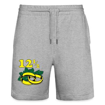Petersilienhochzeit , Hochzeitstag (25) - Stanley/Stella Unisex Bio Joggingshorts Trainer  - Grau meliert - Vorne - Nik (191cm) & Marisol (170cm)