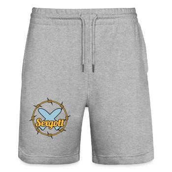 Sexgott | Dildo | Cock - Stanley/Stella Trainer Unisex Organic Jogging Shorts - heather grey - Front - Nik (191cm) & Marisol (170cm)