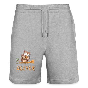 Hibou Oliver - Short de jogging bio TRAINER Stanley/Stella unisexe - gris chiné - Devant - Nik (191cm) & Marisol (170cm)