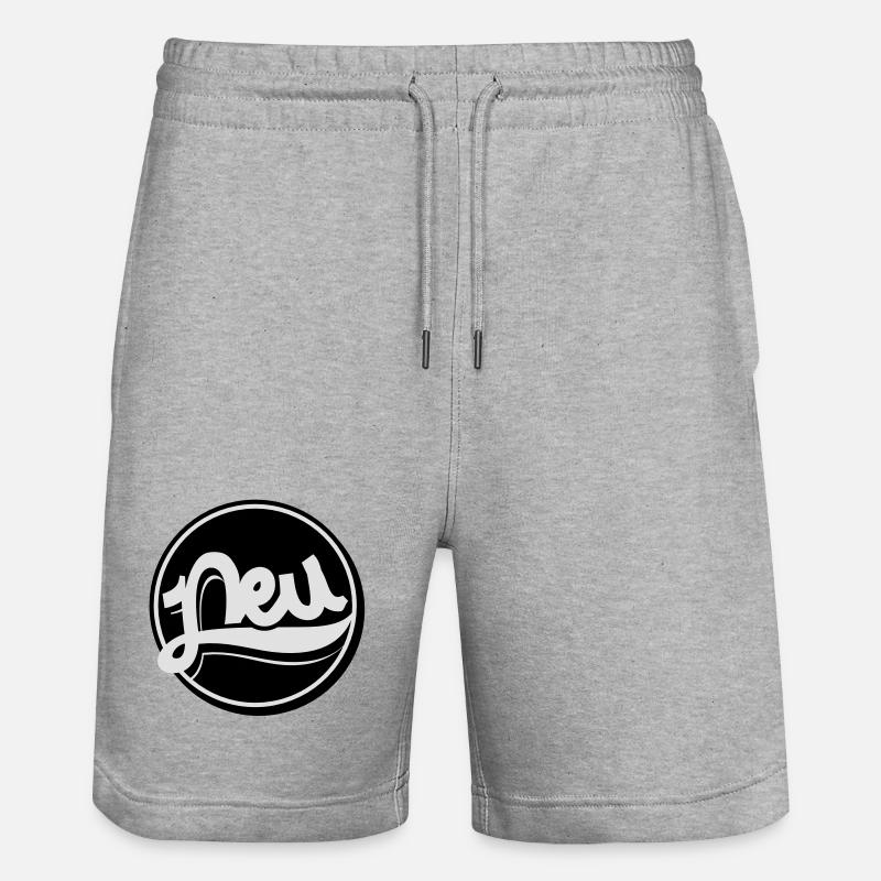 Neu Button, Störer, Neu, New - Stanley/Stella Unisex Bio Joggingshorts Trainer  - Grau meliert