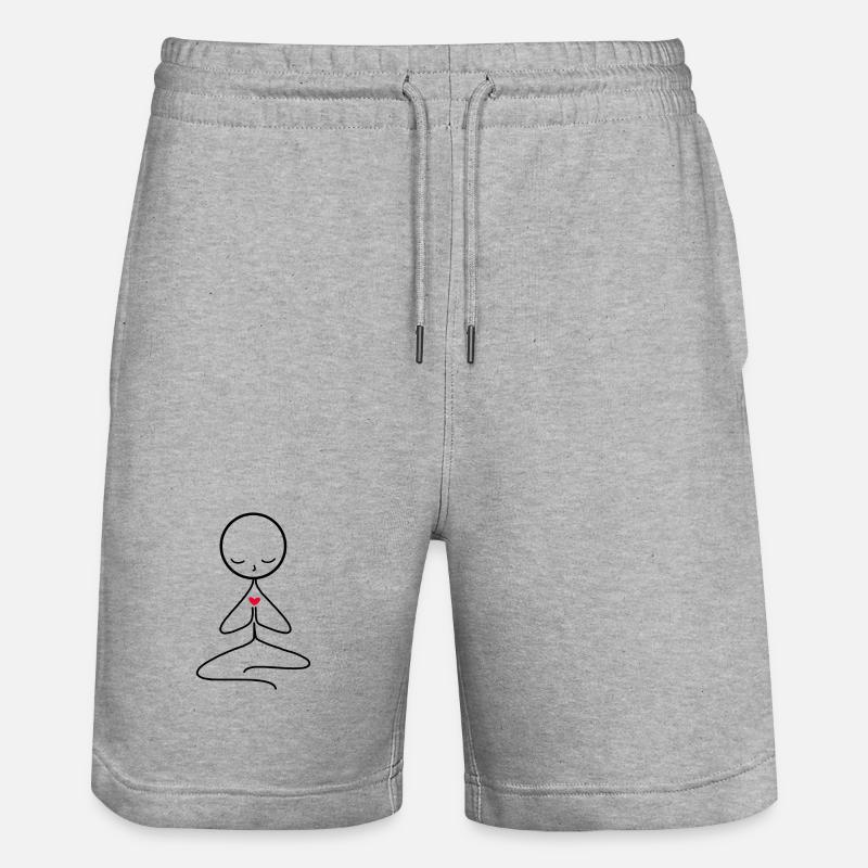 meditation - Stanley/Stella Trainer Unisex Organic Jogging Shorts - heather grey