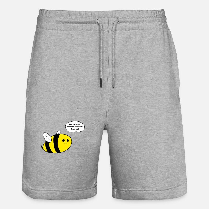 Thick bee bee gift - Stanley/Stella Trainer Unisex Organic Jogging Shorts - heather grey