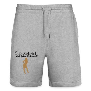 Stöckelwild - Stanley/Stella Unisex Bio Joggingshorts Trainer  - Grau meliert - Vorne - Nik (191cm) & Marisol (170cm)