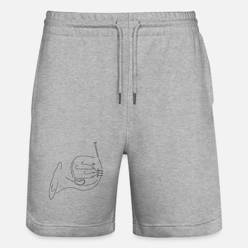 horn - Stanley/Stella Trainer Unisex Organic Jogging Shorts - heather grey