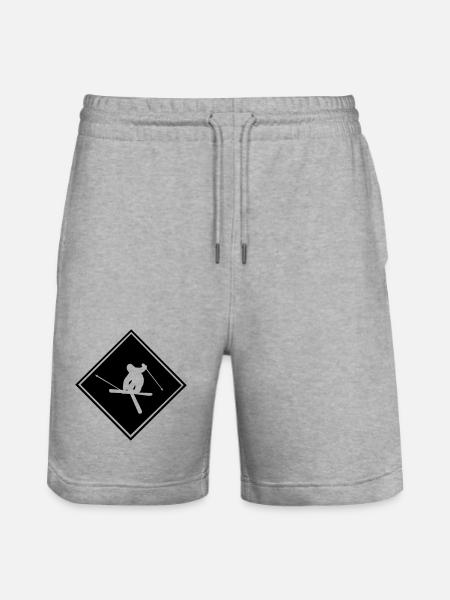 Ski Schild - Stanley/Stella Unisex Bio Joggingshorts Trainer  - Grau meliert