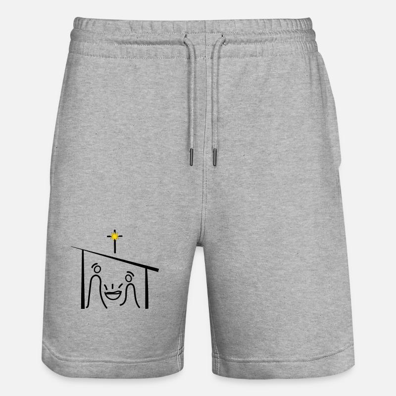 Presepe, Gesù, Natale, Avvento - Pantaloncini da jogger ecologici unisex Trainer di Stanley/Stella - grigio melange
