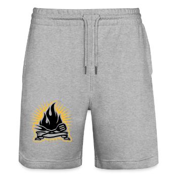 Accessoires de grillades et flammes de grillades - Short de jogging bio TRAINER Stanley/Stella unisexe - gris chiné - Devant - Nik (191cm) & Marisol (170cm)