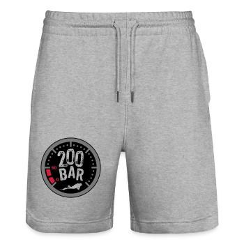 200bar - Short de jogging bio TRAINER Stanley/Stella unisexe - gris chiné - Devant - Nik (191cm) & Marisol (170cm)