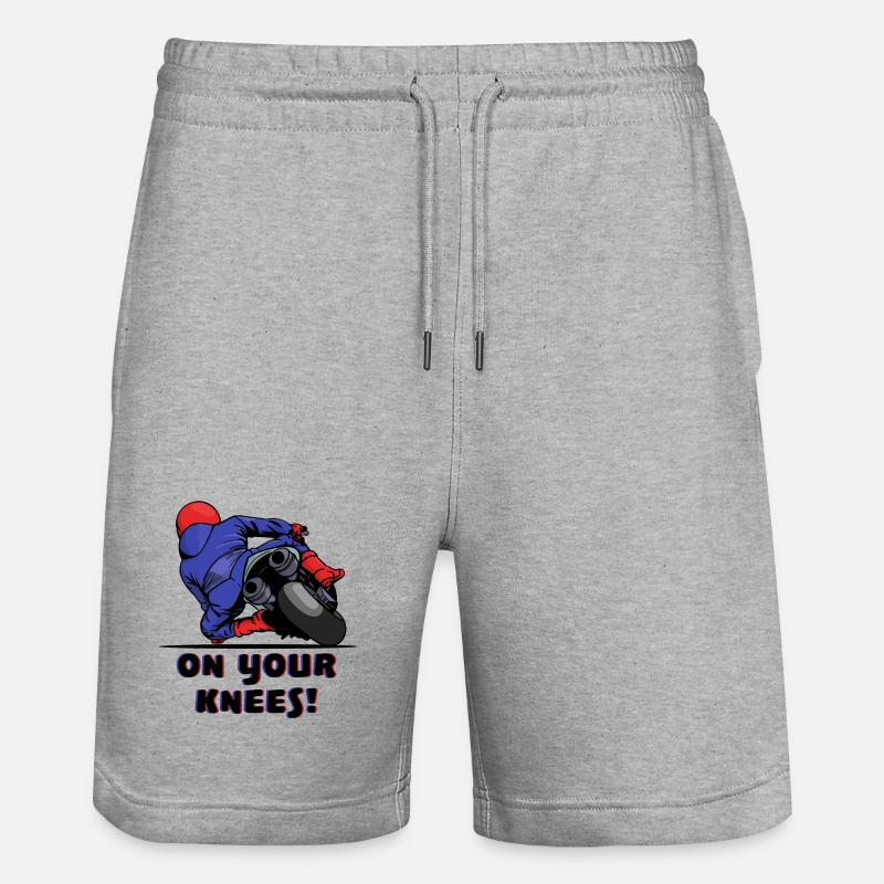 Motorrad Rennfahrer Motorräder Biker Statement - Stanley/Stella Unisex Bio Joggingshorts Trainer  - Grau meliert