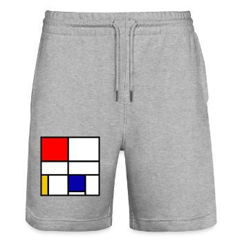 Mondrian 3 - Stanley/Stella Trainer Unisex Organic Jogging Shorts - heather grey - Front - Nik (191cm) & Marisol (170cm)