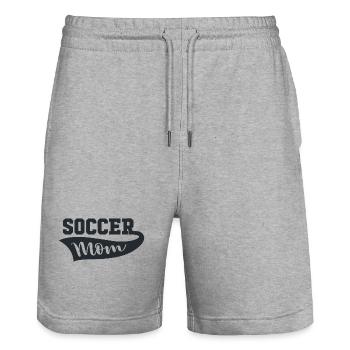 Soccer Mom Fußballmami Design - Stanley/Stella Unisex Bio Joggingshorts Trainer  - Grau meliert - Vorne - Nik (191cm) & Marisol (170cm)