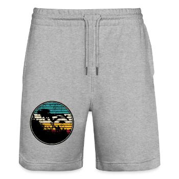 Diving scuba - Stanley/Stella Trainer Unisex Organic Jogging Shorts - heather grey - Front - Nik (191cm) & Marisol (170cm)