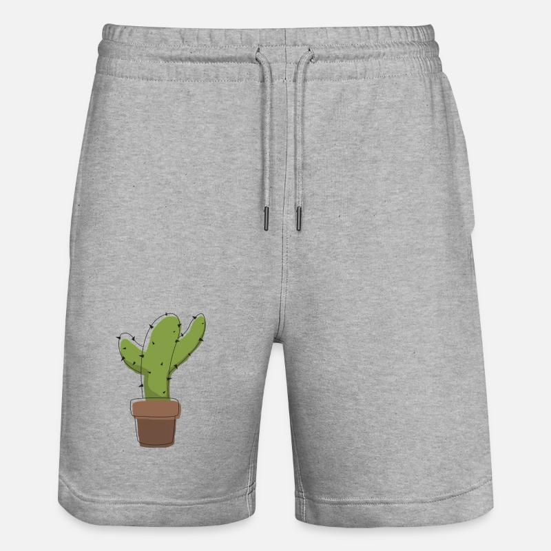Cactus dans un pot – illustration graphique - Short de jogging bio TRAINER Stanley/Stella unisexe - gris chiné
