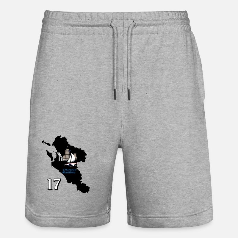 Charente-Maritime - Short de jogging bio TRAINER Stanley/Stella unisexe - gris chiné