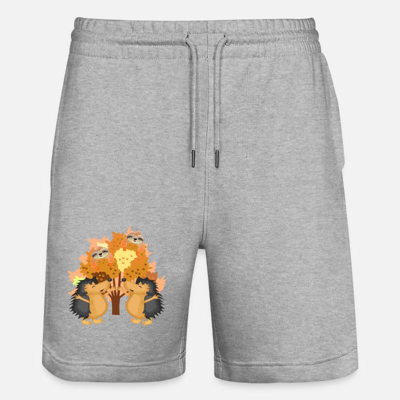 HERBST IGEL FAULTIERE - Stanley/Stella Unisex Bio Joggingshorts Trainer - Grau meliert