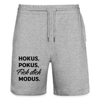 Hokus Pokus Fick Dich Modus - Stanley/Stella Unisex Bio Joggingshorts Trainer  - Grau meliert - Vorne - Nik (191cm) & Marisol (170cm)