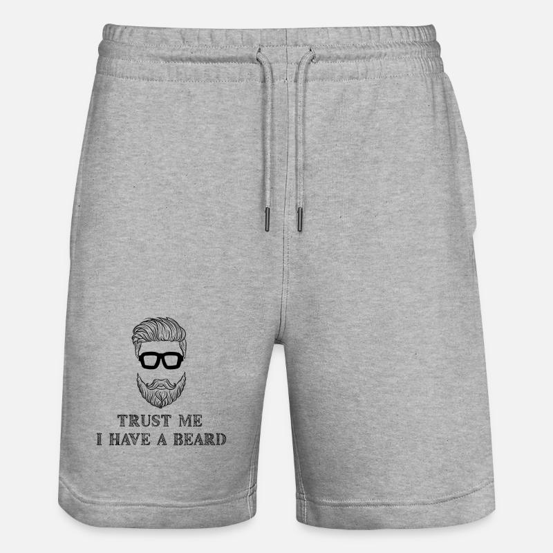 Bartträger Bart Statement Schnurrbart Humorvoll - Stanley/Stella Unisex Bio Joggingshorts Trainer  - Grau meliert