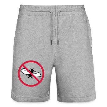 Fly Forbidden Shield - Stanley/Stella Trainer Unisex Organic Jogging Shorts - heather grey - Front - Nik (191cm) & Marisol (170cm)