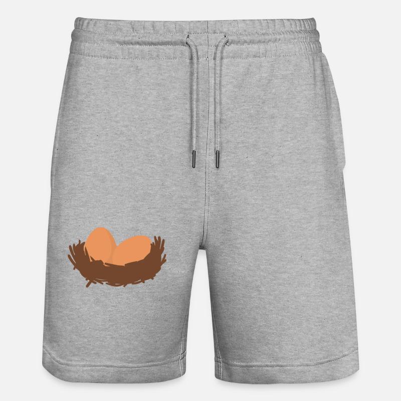 Eggs Nest Egg Easter - Stanley/Stella Trainer Unisex Organic Jogging Shorts - heather grey