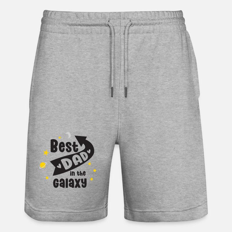 Meilleur papa dans la galaxie - Short de jogging bio TRAINER Stanley/Stella unisexe - gris chiné