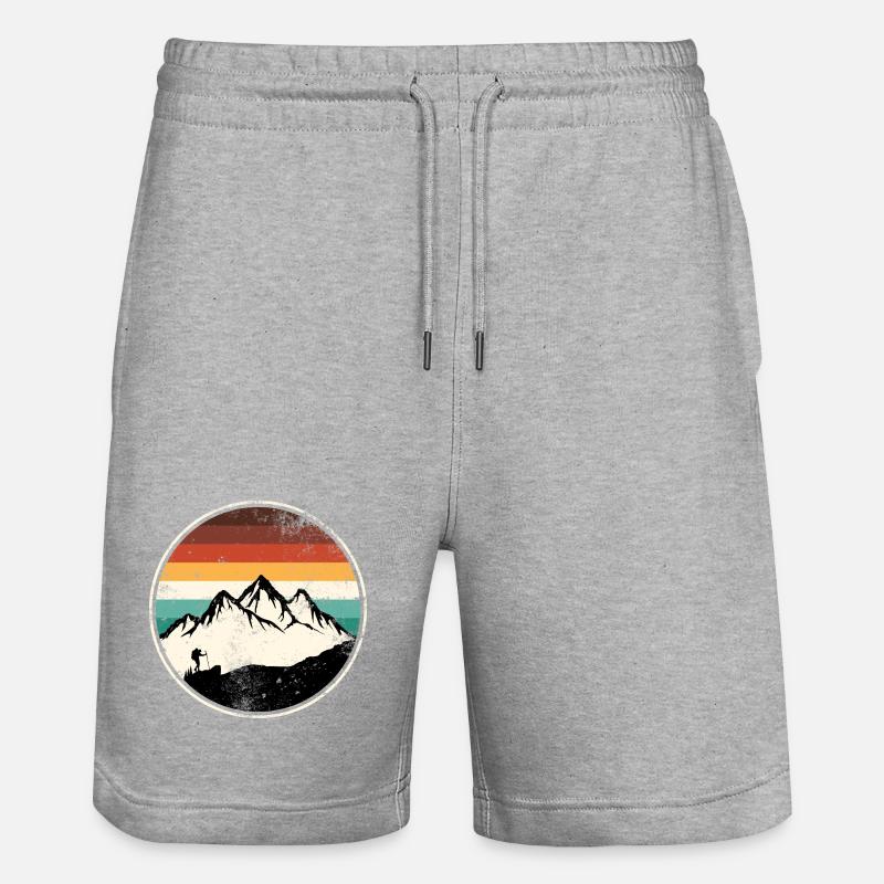 Retro Peak Trail Circle - Stanley/Stella Unisex Bio Joggingshorts Trainer  - Grau meliert