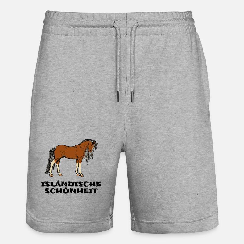 Isländer Pferde Statement Islandpferde Pferdenarr - Stanley/Stella Unisex Bio Joggingshorts Trainer  - Grau meliert