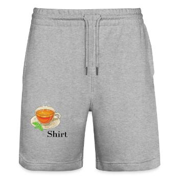 Tee-Hemd - Stanley/Stella Unisex Bio Joggingshorts Trainer  - Grau meliert - Vorne - Nik (191cm) & Marisol (170cm)