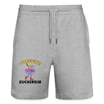 Süßigkeiten Naschen Nachspeise Statement Eis - Stanley/Stella Unisex Bio Joggingshorts Trainer  - Grau meliert - Vorne - Nik (191cm) & Marisol (170cm)