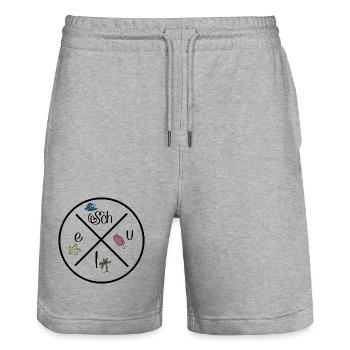 Lustige Geschenke für Kinder - Stanley/Stella Unisex Bio Joggingshorts Trainer  - Grau meliert - Vorne - Nik (191cm) & Marisol (170cm)