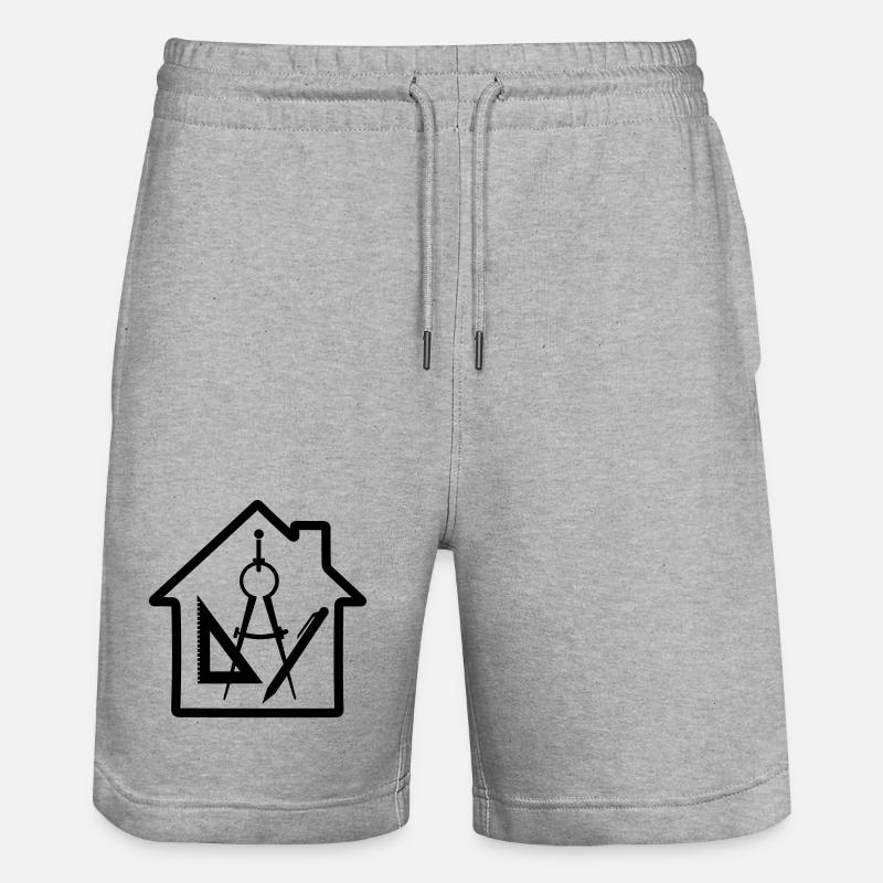 Logo Architecte Maison Dessin - Short de jogging bio TRAINER Stanley/Stella unisexe - gris chiné