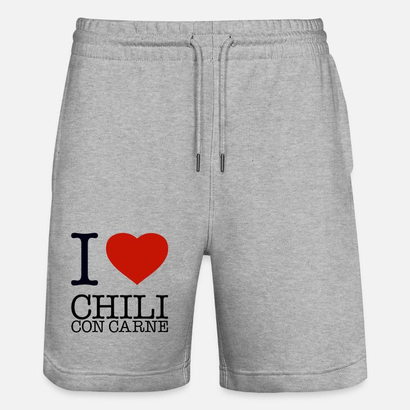 J’ADORE CHILI CON CARNE - Short de jogging bio TRAINER Stanley/Stella unisexe - gris chiné