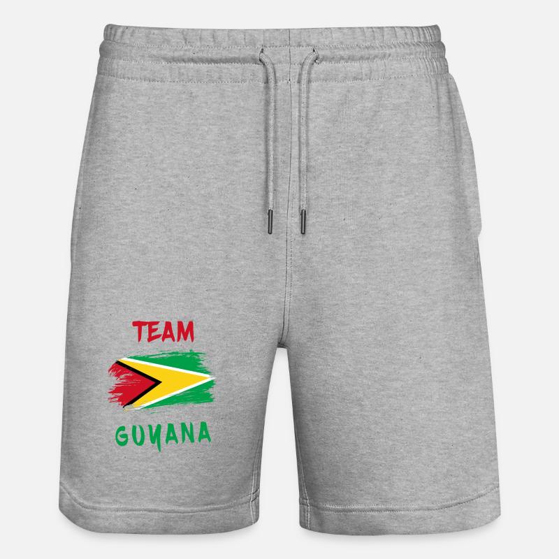 Drapeaux de l'équipe Guyane - Short de jogging bio TRAINER Stanley/Stella unisexe - gris chiné