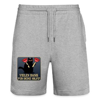 DANKE KATZEN SANITÄRANLAGEN KLEMPNER - Stanley/Stella Unisex Bio Joggingshorts Trainer  - Grau meliert - Vorne - Nik (191cm) & Marisol (170cm)