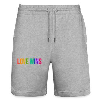 Regenbogen Lgbt Gleichberechtigung Statement Stolz - Stanley/Stella Unisex Bio Joggingshorts Trainer  - Grau meliert - Vorne - Nik (191cm) & Marisol (170cm)